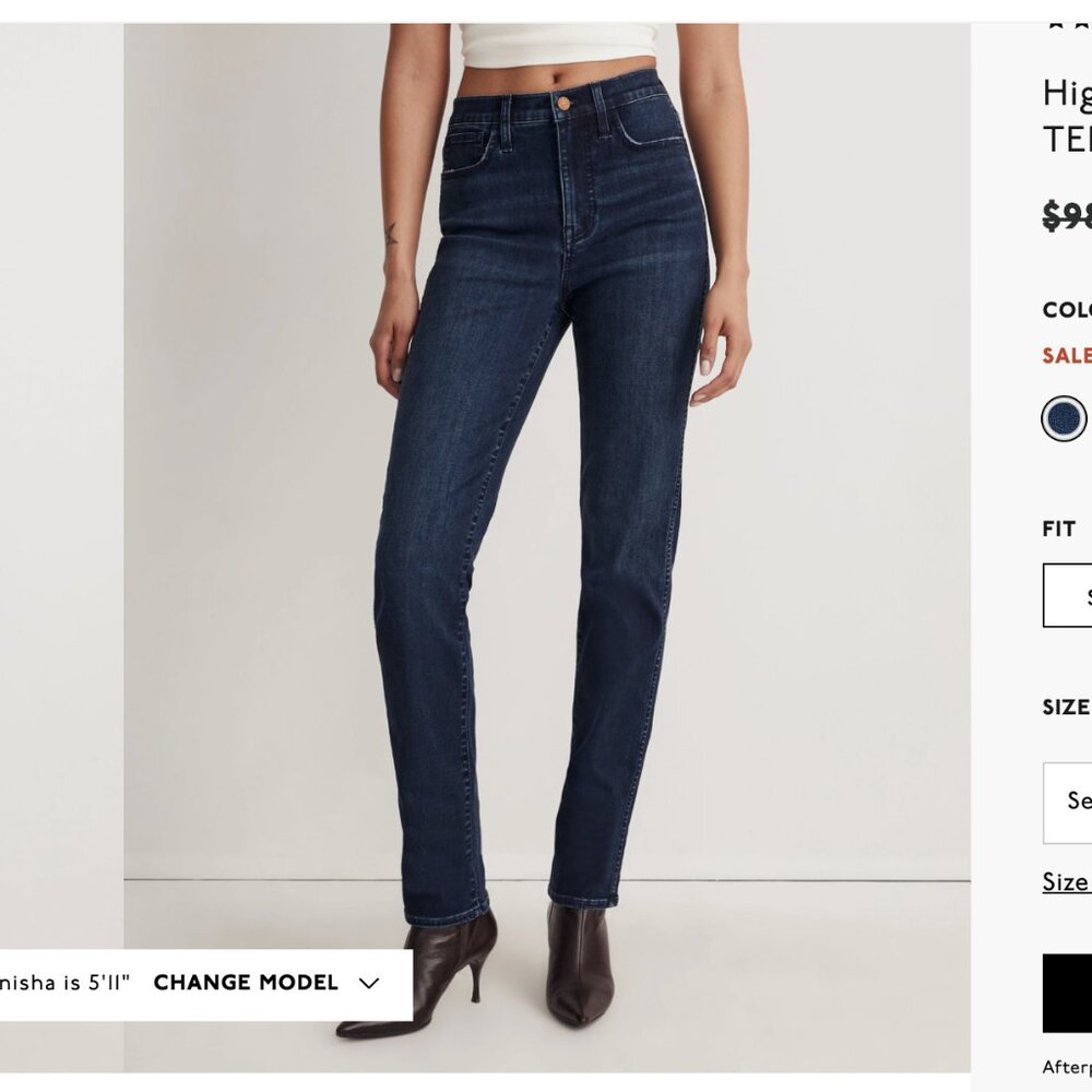 Madewell | Roadtripper Stovepipe aka High-Rise Slim Straight Jeans - Sz 28